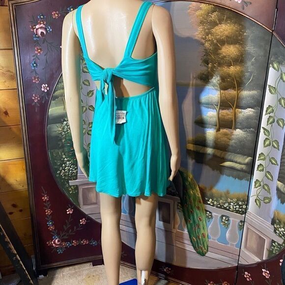 Teal short open back women’s dress small - Picture 6 of 10